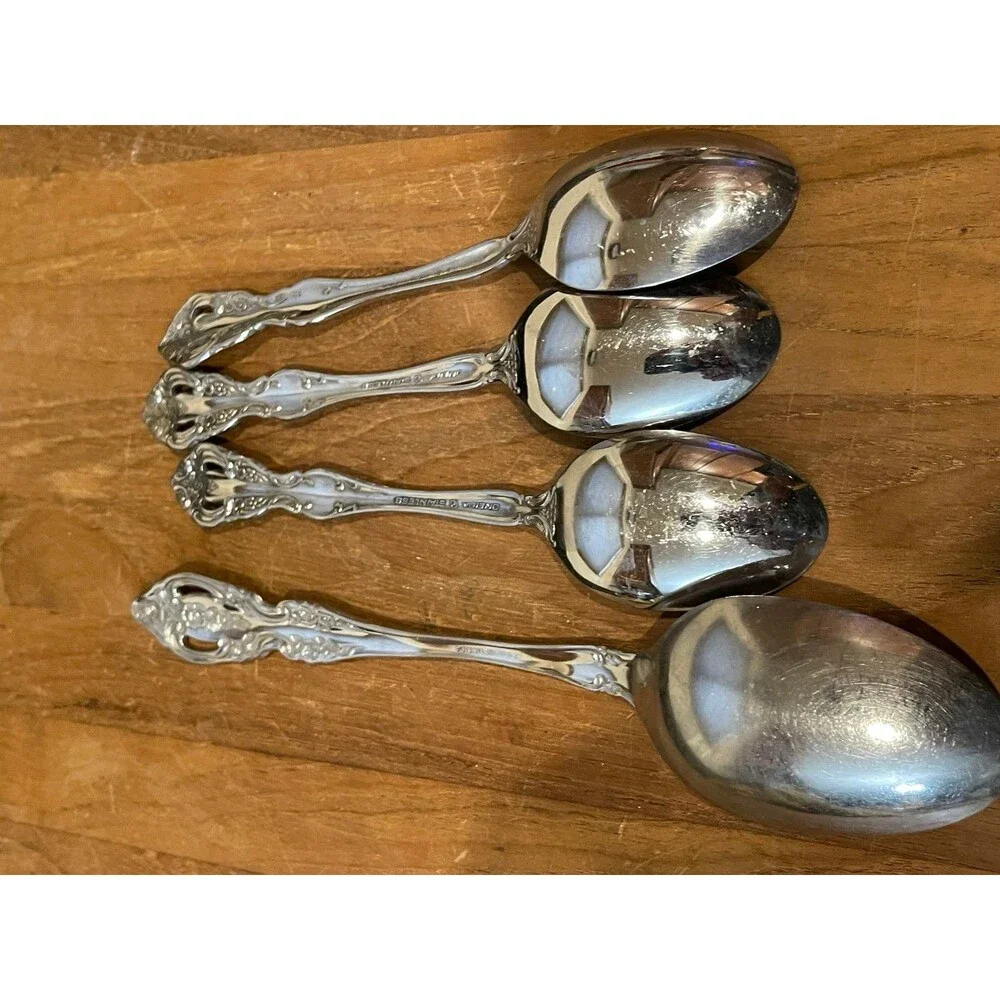 Oneida Michelangelo Stainless 3 Teaspoons and serving spoon